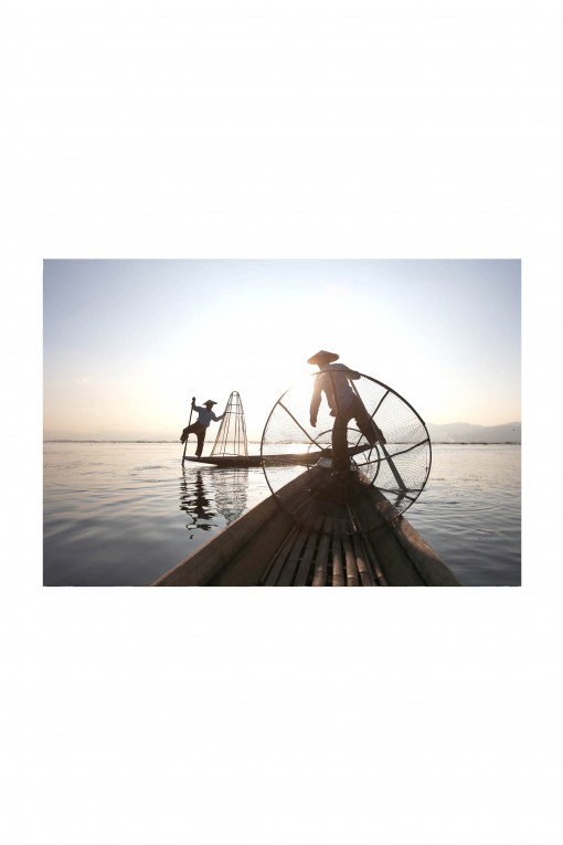 Poster Traditional Fishing - Myanmar By Emmanuel Catteau