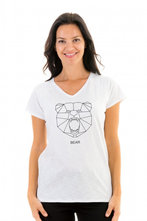 T-shirt v-neck Geometric Bear