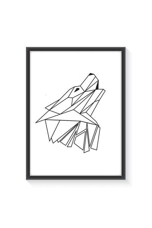 Poster with frame Geometric Wolf