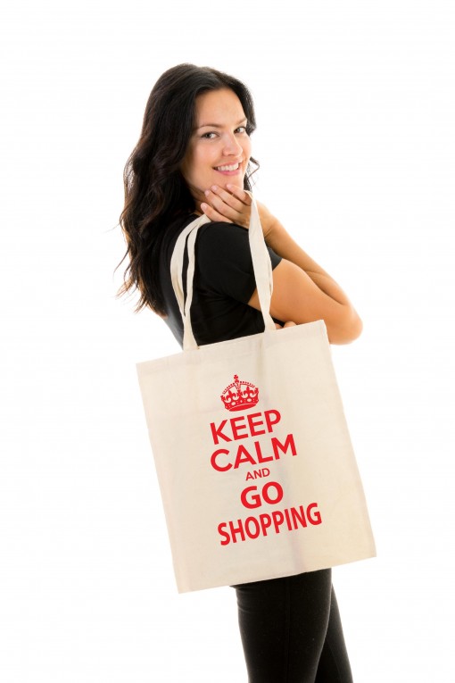 Tote bag Keep calm and go shopping
