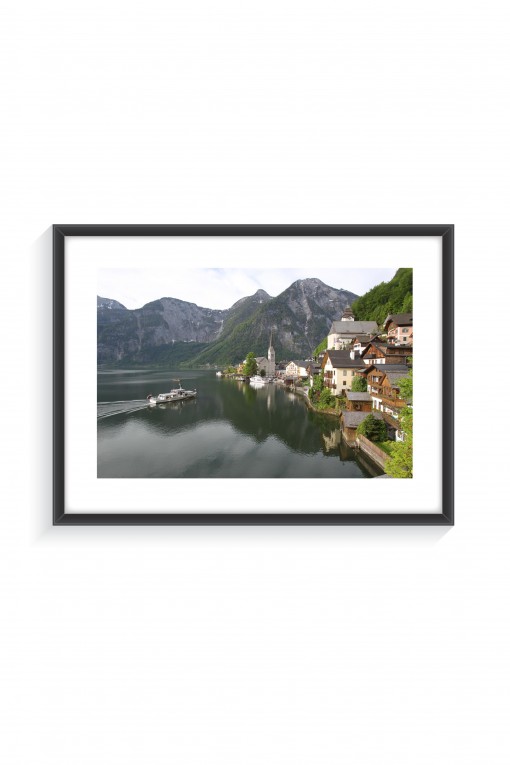 Poster with frame Village of Hallstatt - Austria By Emmanuel Catteau