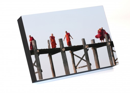 Frame to go Monks in Mandalay Bridge - Myanmar By Emmanuel Catteau