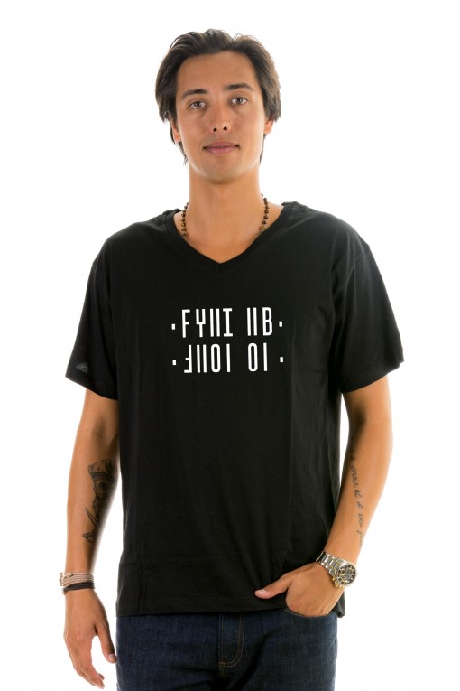 T-shirt v-neck Shut Up - Hidden Message