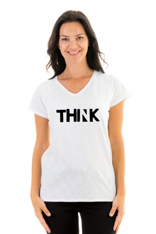 T-shirt v-neck THINK