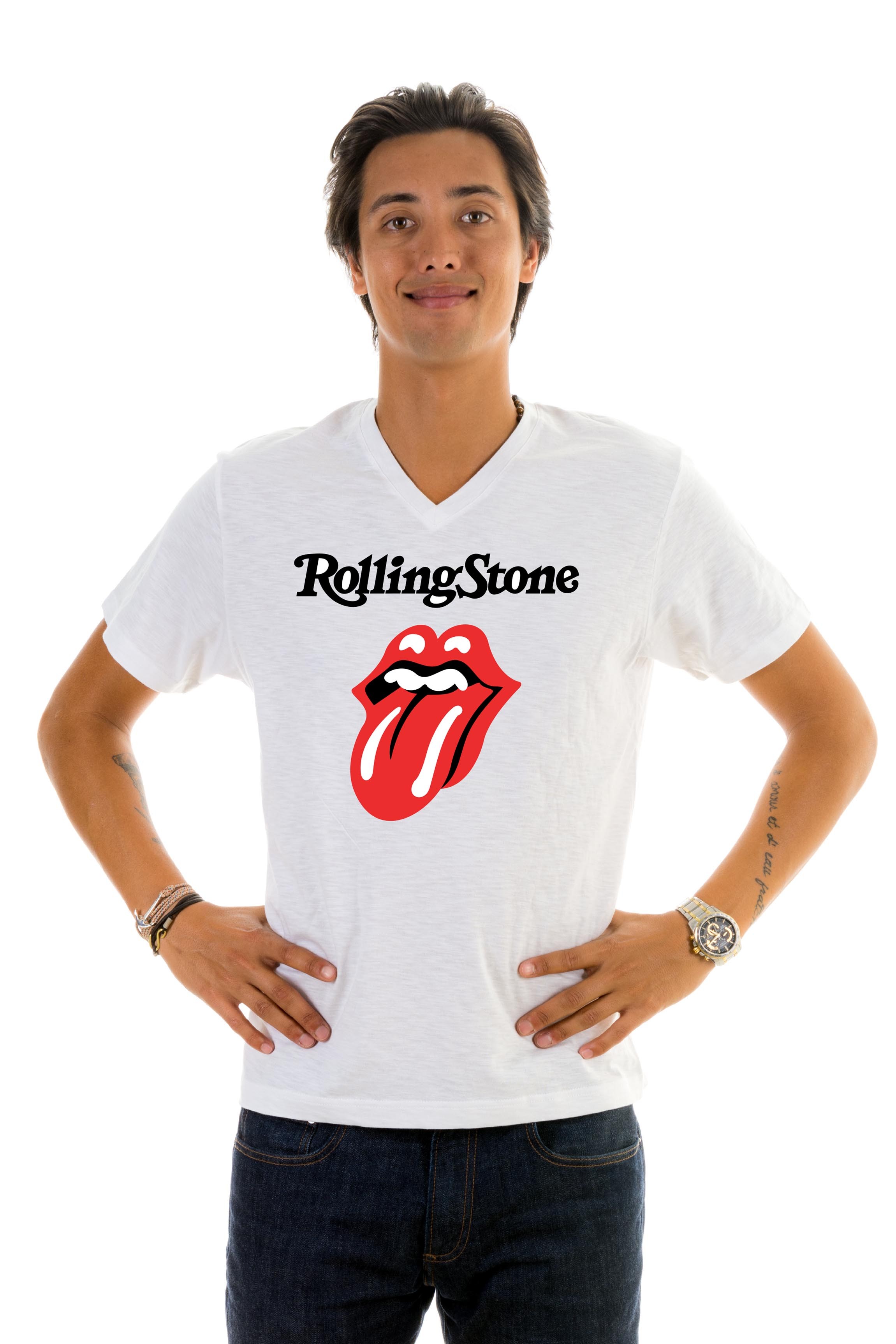 Rolling stones v neck top