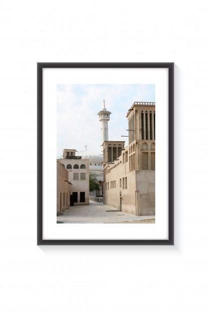 Poster with frame Bastakiya District -  Dubai - UAE By Emmanuel Catteau
