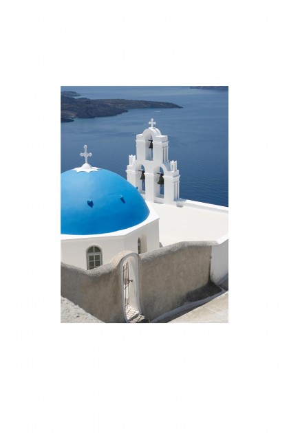 Poster Santorini Church- Greece - By Emmanuel Catteau