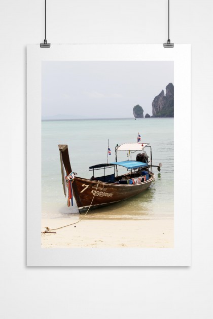 Poster Boat in Phuket - Thailand By Emmanuel Catteau