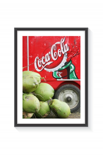 Poster with frame Coca Versus Coconut - Mauritius By Emmanuel Catteau