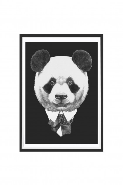 Poster with frame Dark Panda