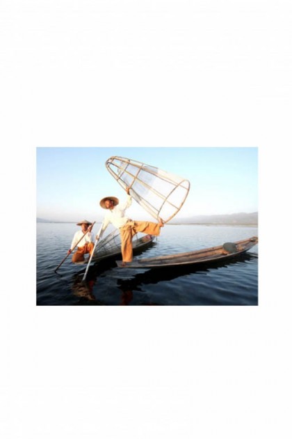 Poster Fishermen in Inle Lake - Myanmar By Emmanuel Catteau