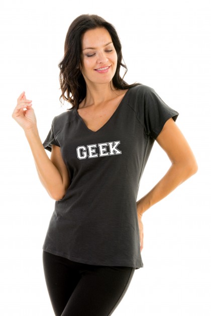 T-shirt v-neck Geek