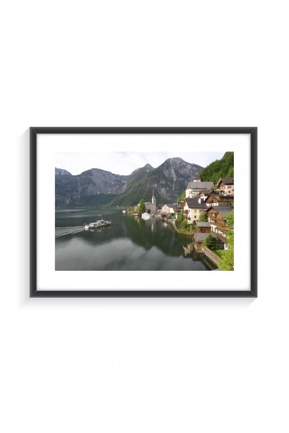 Poster with frame Village of Hallstatt - Austria By Emmanuel Catteau