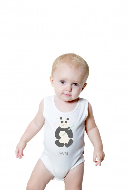 Baby romper I Love You Panda