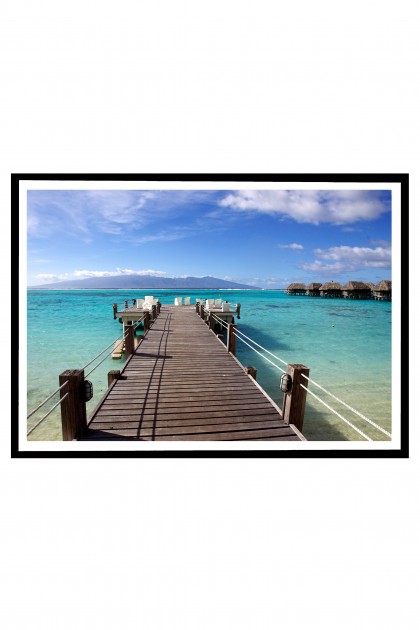 Poster with frame Jetty in Moorea - French Polynesia By Emmanuel Catteau