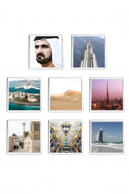 Set of 8 square magnets Dubaï