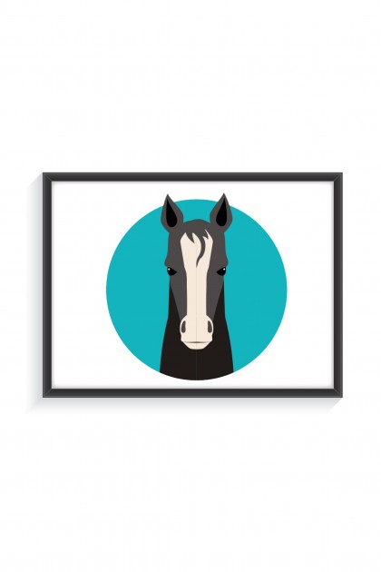 Poster with frame Horse