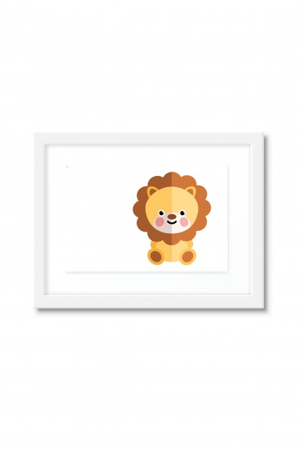Poster with frame Lion