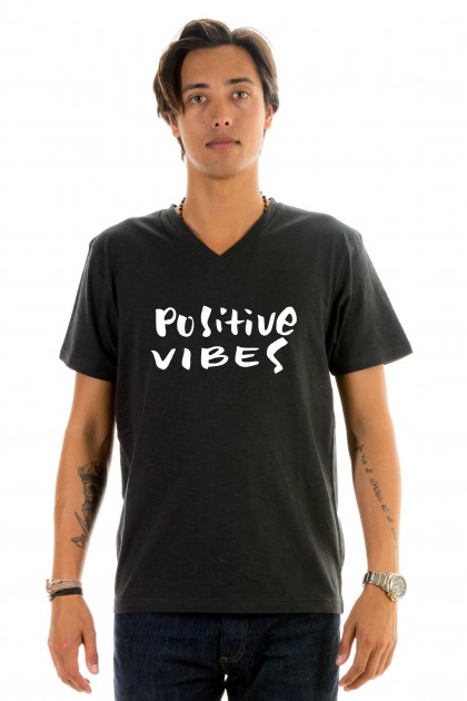 T-shirt v-neck Positive vibes
