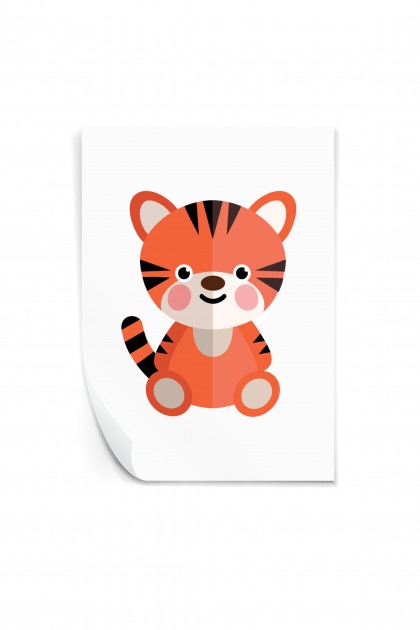Reusable sticker Baby Tiger