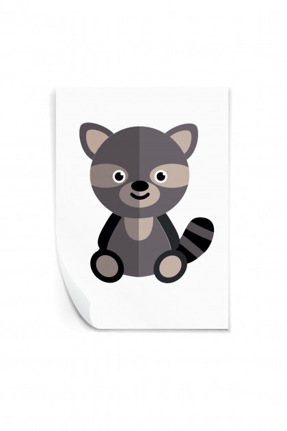 Reusable sticker Raccoon