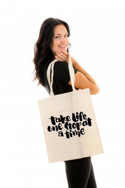 Tote bag Take Life One Step At a Time