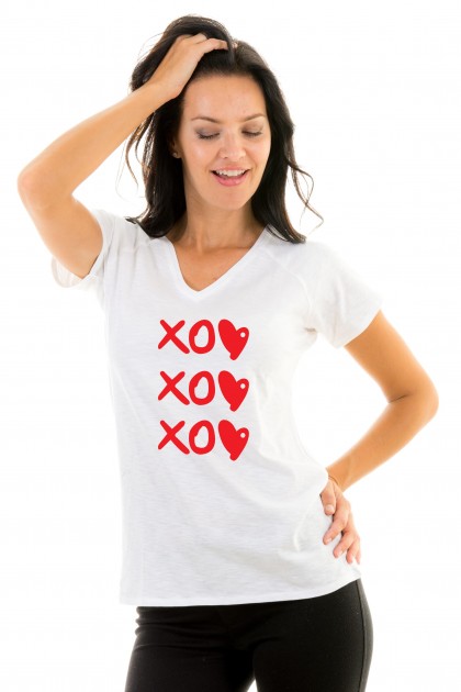 T-shirt v-neck XOXOXO