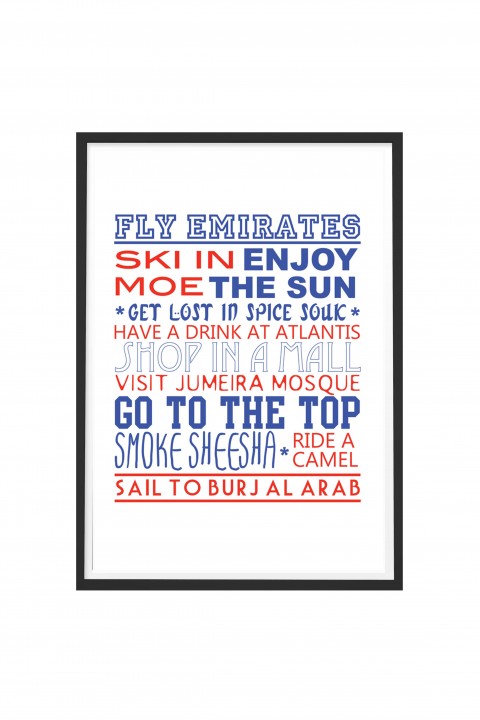 Poster with frame Fly Emirates