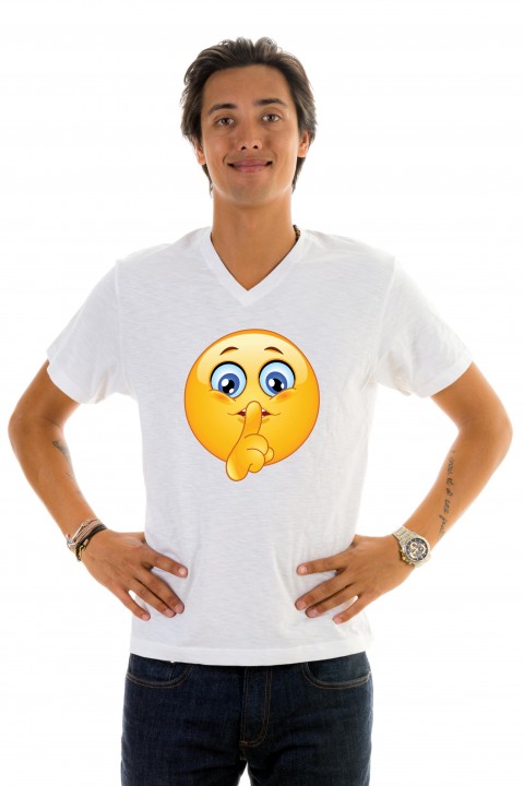 T-shirt v-neck Smiley Silence