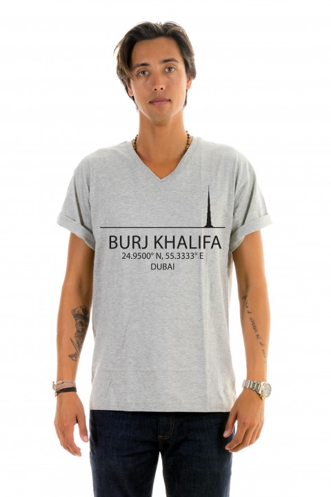 T-shirt v-neck Burj Khalifa - Dubai, UAE