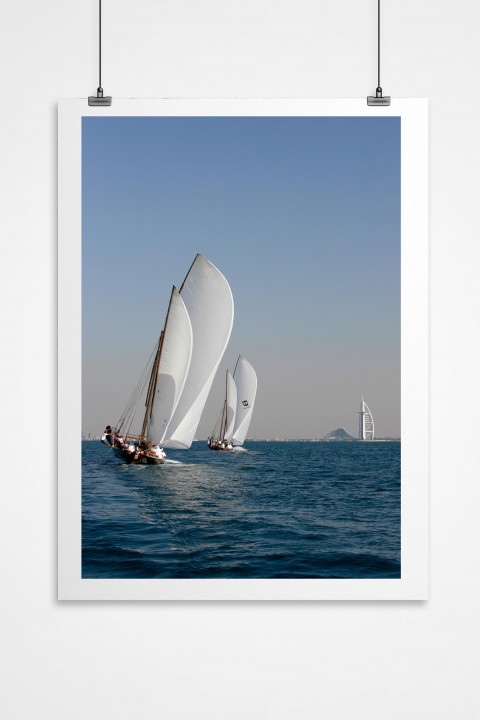 Poster Traditional Boat Race - Dubai - UAE By Emmanuel Catteau