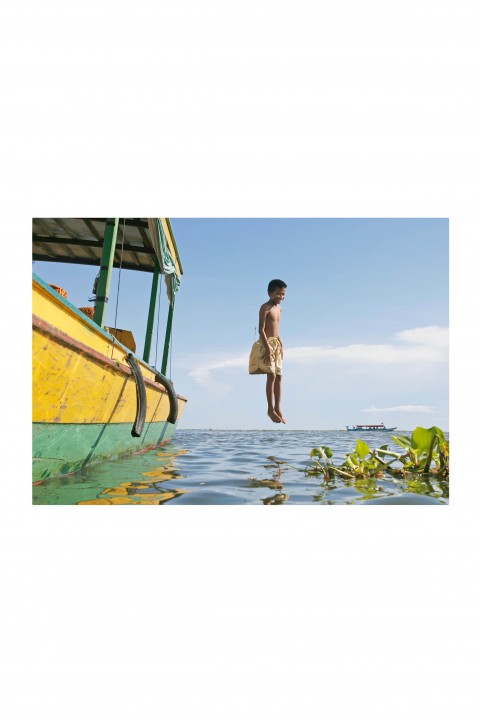 Poster Jump in Tonle Sap Lake - Cambodia By Emmanuel Catteau