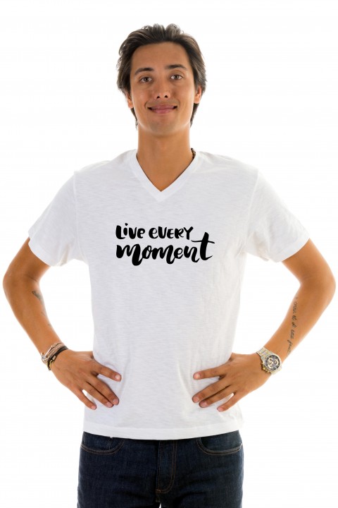 T-shirt v-neck Live Every Moment