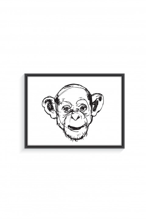Poster with frame Monkey Illustration