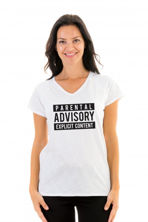 T-shirt v-neck Parental Advisory Explicit Content
