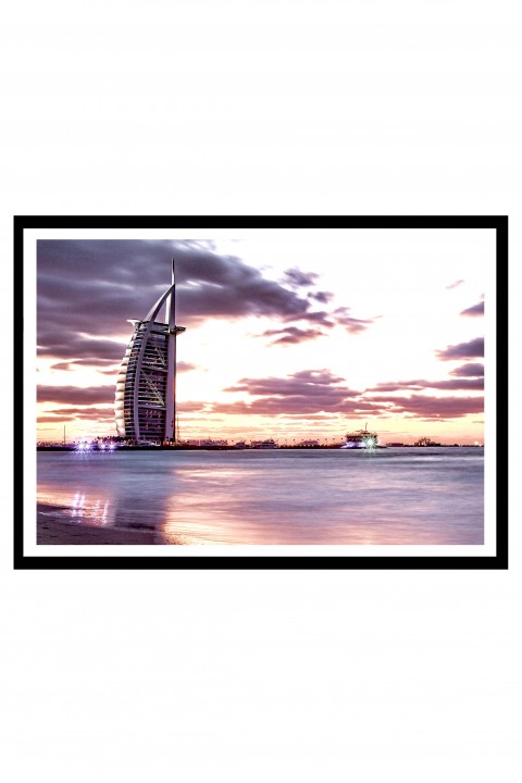Poster with frame Sunset on Burj Al Arab - Dubai - UAE By Emmanuel Catteau