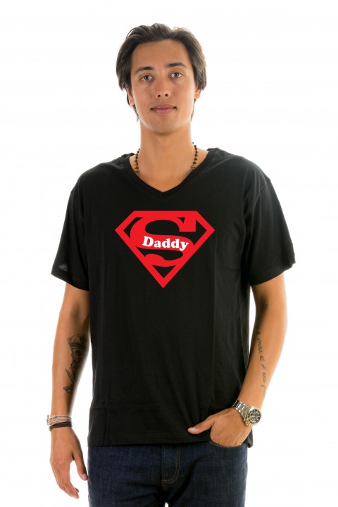 T-shirt v-neck Super Daddy