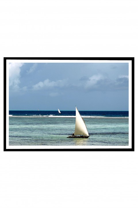 Poster with frame Traditional Dhows - Zanzibar By Emmanuel Catteau